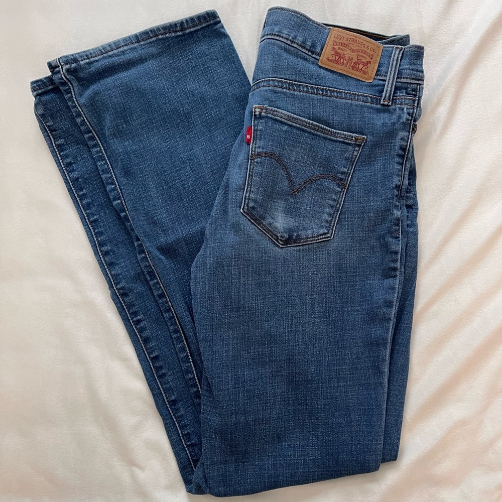 Levi Strauss slimming boot, high rise jeans